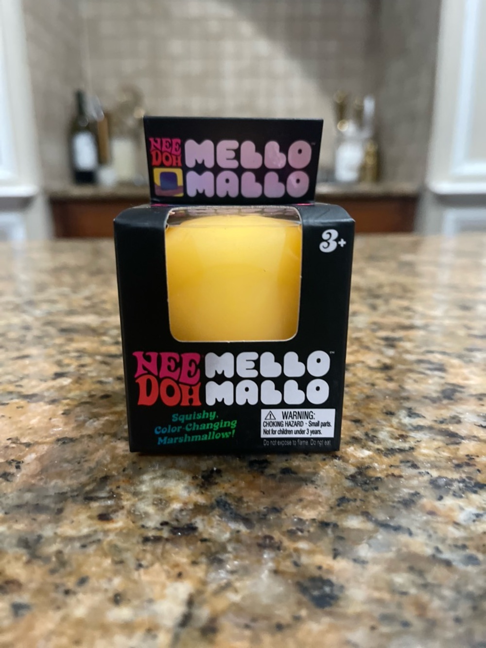 NeeDoh Mello Mallo Yellow Squishy Marshmallow Toy. Authentic Nee Doh.